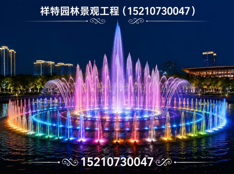 清苑区人工湖喷泉展示图